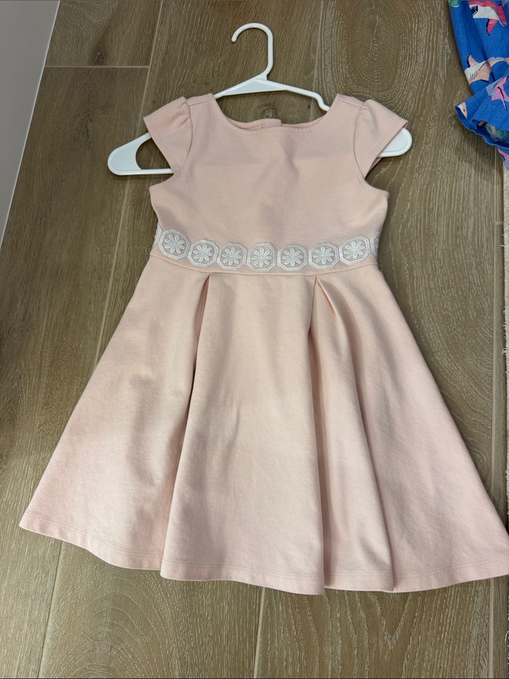 Janie and Jack Light Pink Floral Waistband Fit-and-Flare Dress